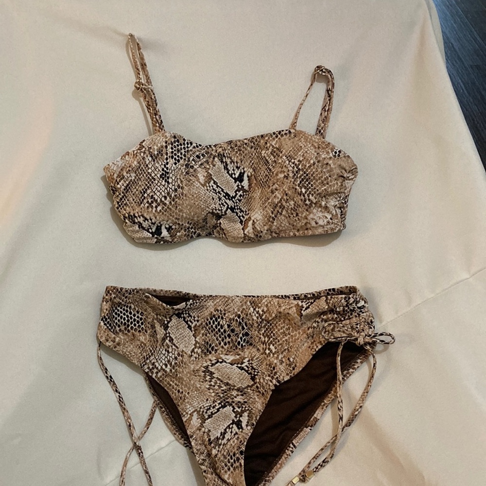 Snakeskin Print Bikini Set